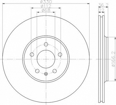 HELLA PAGID 8dd355113971 -  Тормозной диск